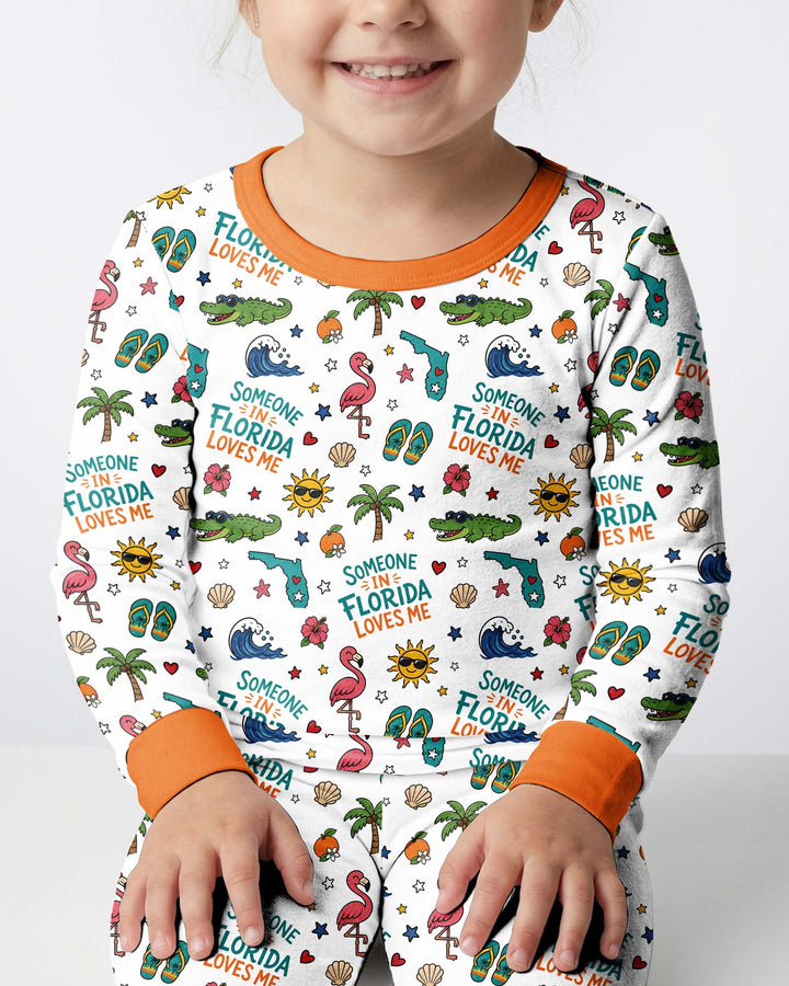 Someone in Florida Loves Me Bamboo Two Piece Long Sleeve Pajama Set