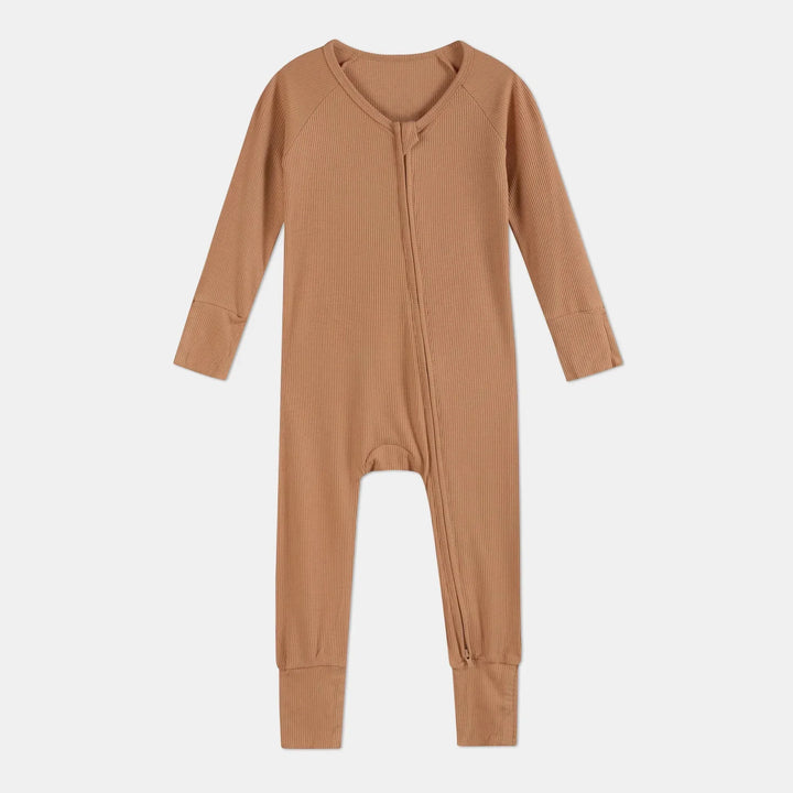 Caramel Ribbed Convertible Zippy , Caramel Ribbed Convertible Zippy - 0-3M
