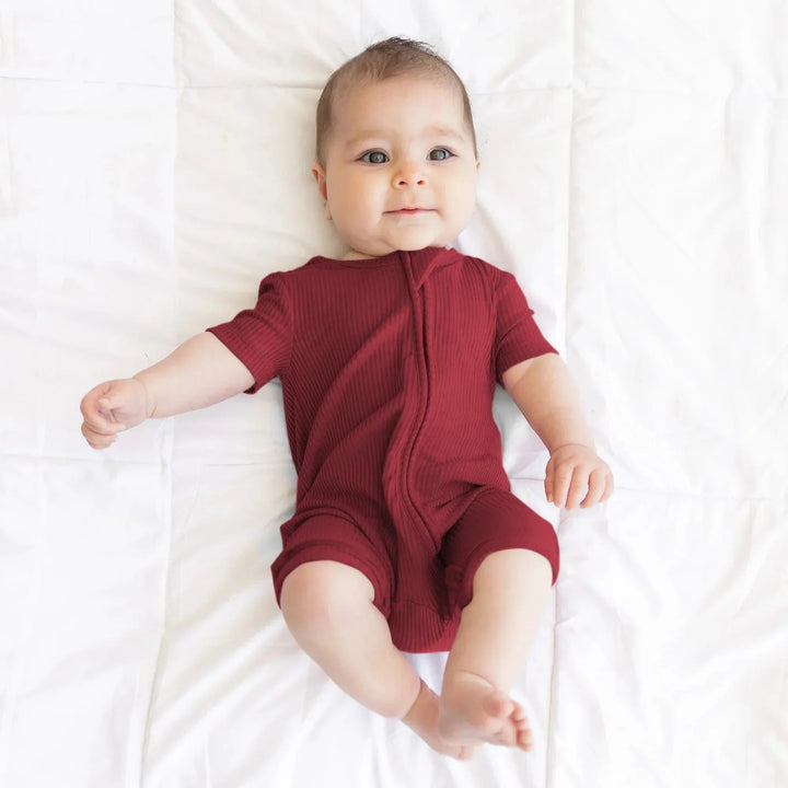 Cherrywood Ribbed Shorty Zippy , Cherrywood Ribbed Shorty Zippy - 0-3M