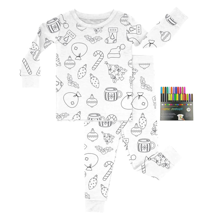 Christmas Colorable Two Piece Pajama Set , Christmas Colorable Two Piece Pajama Set - Christmas Colorable 1 / 3T