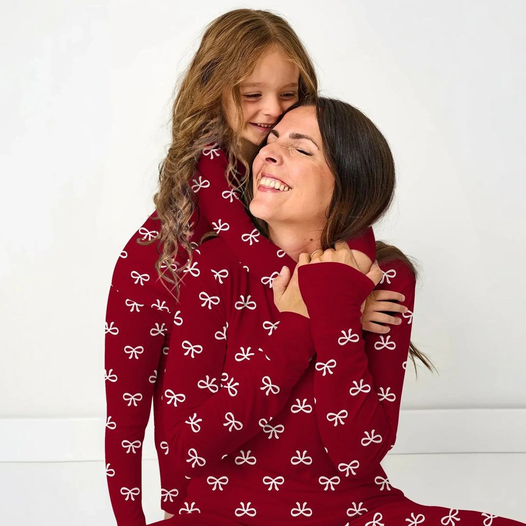 Christmas Cute Bows Two Piece Short Sleeve Shorts Pajama Set , Christmas Cute Bows Two Piece Short Sleeve Shorts Pajama Set - 12-18M
