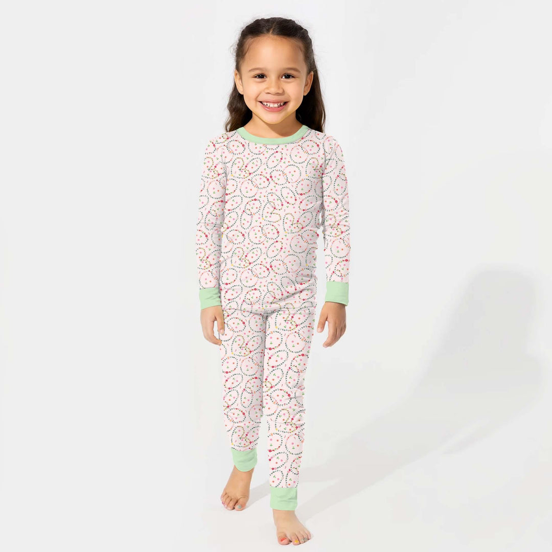 Christmas Friendship Bracelet Two Piece Long Sleeve Pajama Set , Christmas Friendship Bracelet Two Piece Long Sleeve Pajama Set - 12-18M