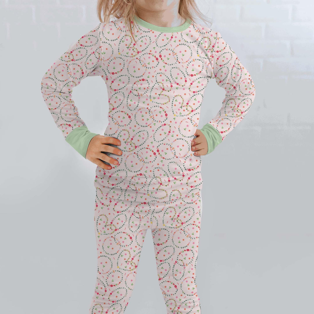 Christmas Friendship Bracelet Two Piece Long Sleeve Pajama Set , Christmas Friendship Bracelet Two Piece Long Sleeve Pajama Set - 12-18M