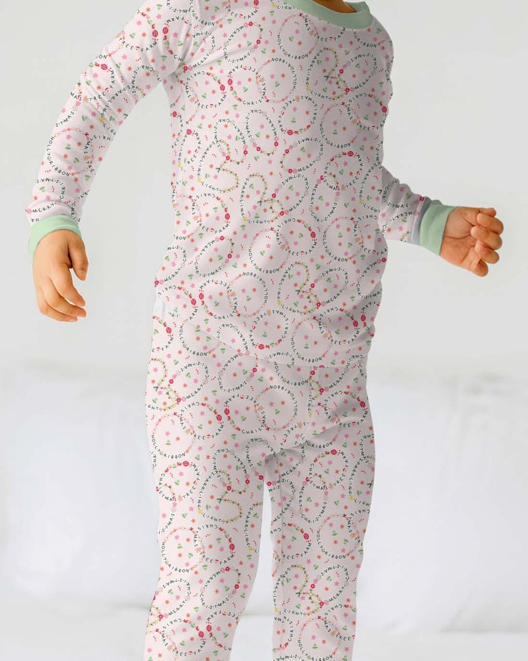 Christmas Friendship Bracelet Two Piece Long Sleeve Pajama Set , Christmas Friendship Bracelet Two Piece Long Sleeve Pajama Set - 12-18M