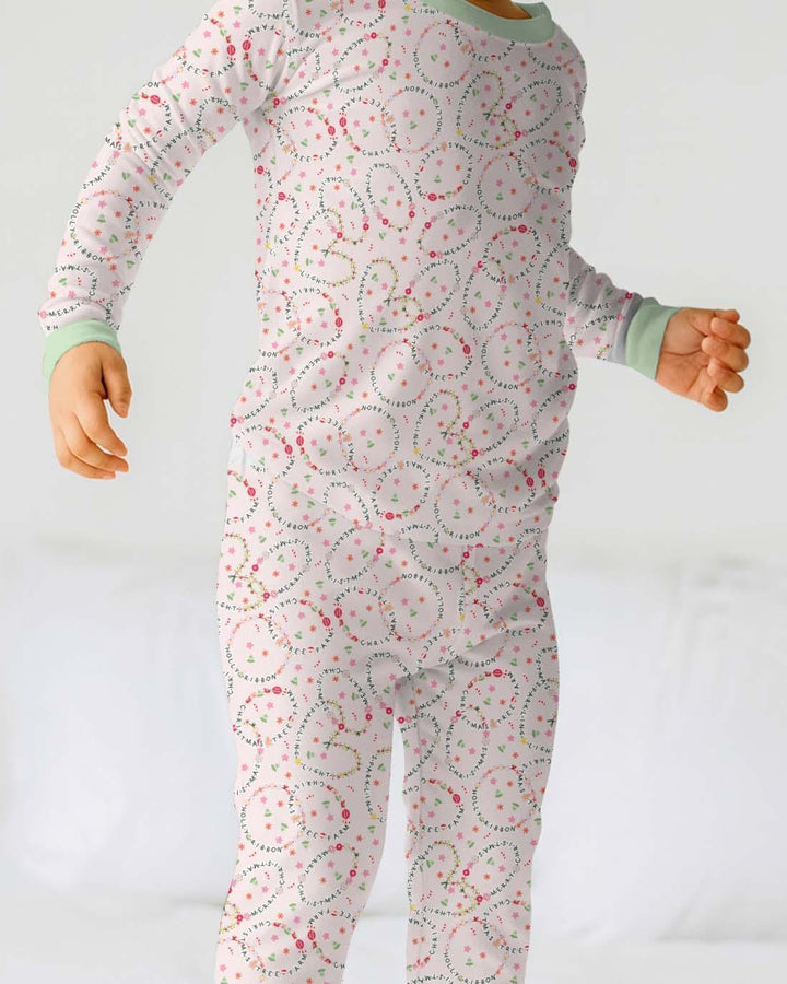 Christmas Friendship Bracelet Two Piece Long Sleeve Pajama Set , Christmas Friendship Bracelet Two Piece Long Sleeve Pajama Set - 12-18M