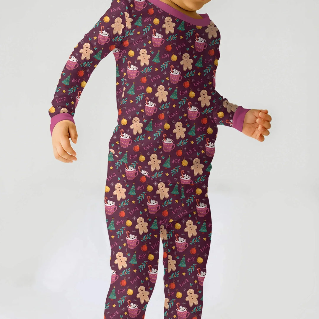 Christmas Ginger Bread Two Piece Pajama Set , Christmas Ginger Bread Two Piece Pajama Set - 12-18M
