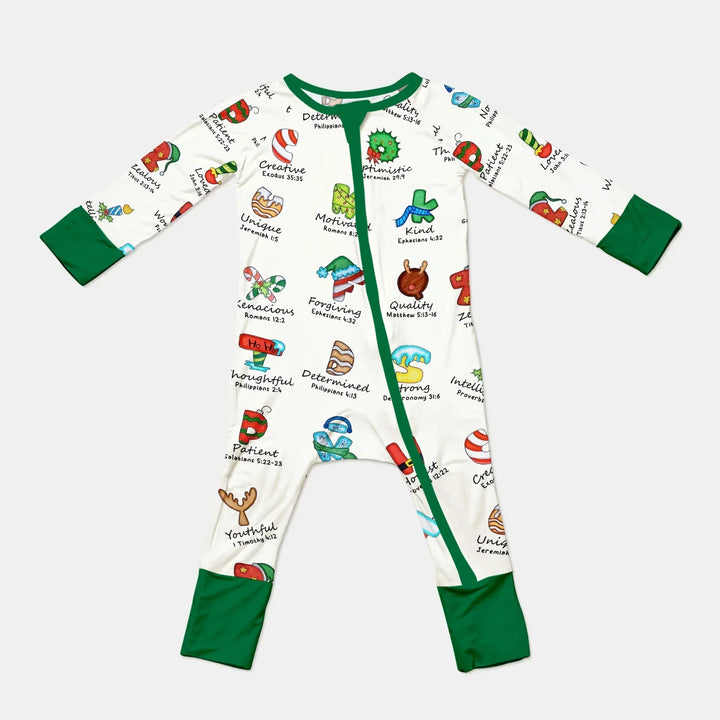 Christmas God Say I Am Alphabet Convertible Zippy , Christmas God Say I Am Alphabet Convertible Zippy - 0-3M / Red / Girl