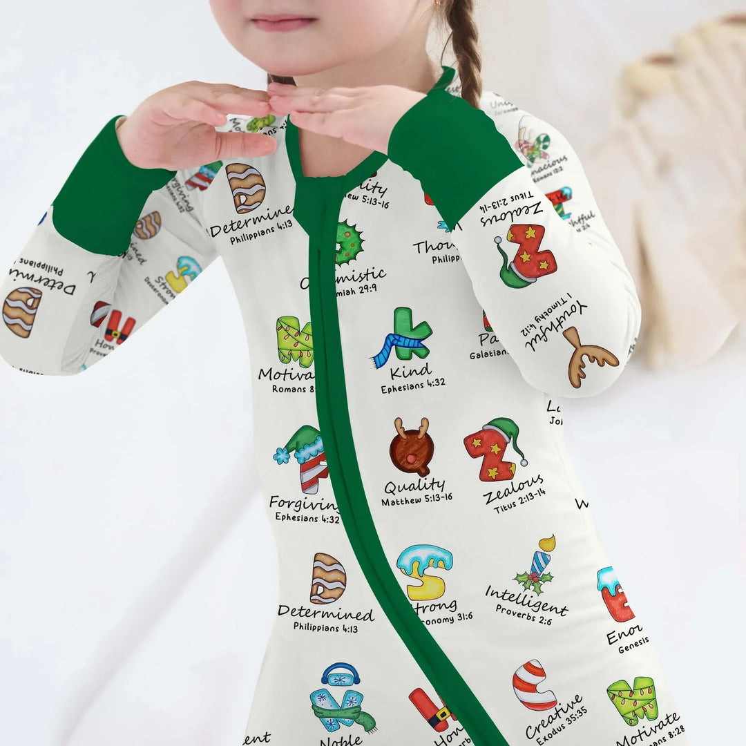 Christmas God Say I Am Alphabet Convertible Zippy , Christmas God Say I Am Alphabet Convertible Zippy - 0-3M / Red / Girl