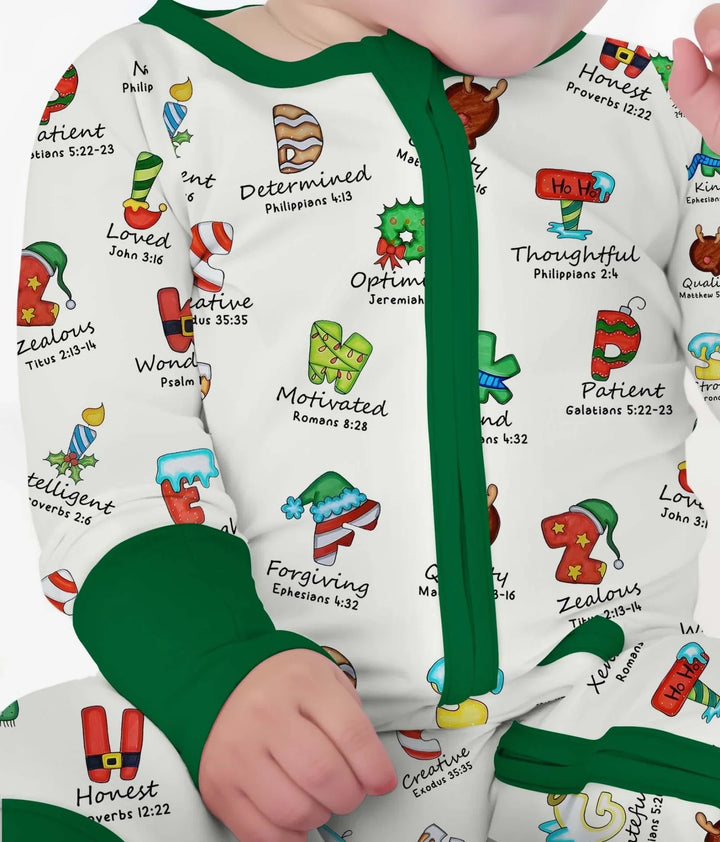 Christmas God Say I Am Alphabet Convertible Zippy , Christmas God Say I Am Alphabet Convertible Zippy - 0-3M / Red / Girl