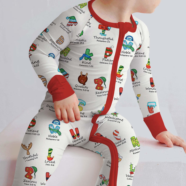 Christmas God Say I Am Alphabet Convertible Zippy , Christmas God Say I Am Alphabet Convertible Zippy - 0-3M / Red / Girl