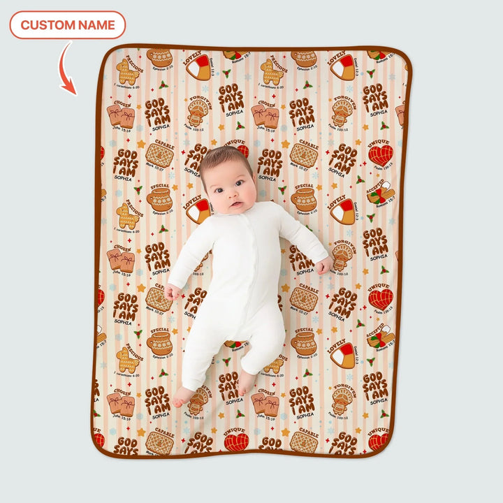 Christmas Mexican Cookies Custom Name Toddler Blanket , Christmas Mexican Cookies Custom Name Toddler Blanket - Default Title