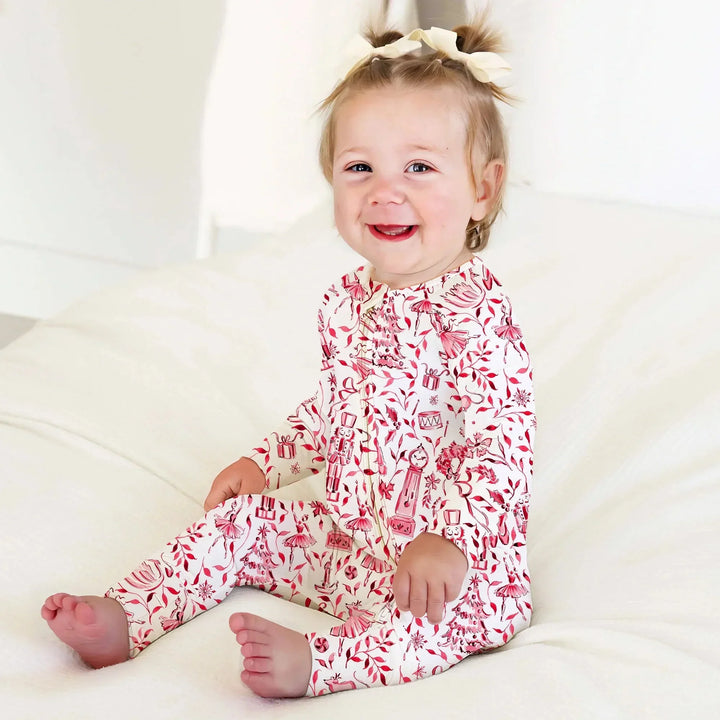 Christmas Nutcracker Toile Convertible Zippy , Christmas Nutcracker Toile Convertible Zippy - 0-3M / Blue