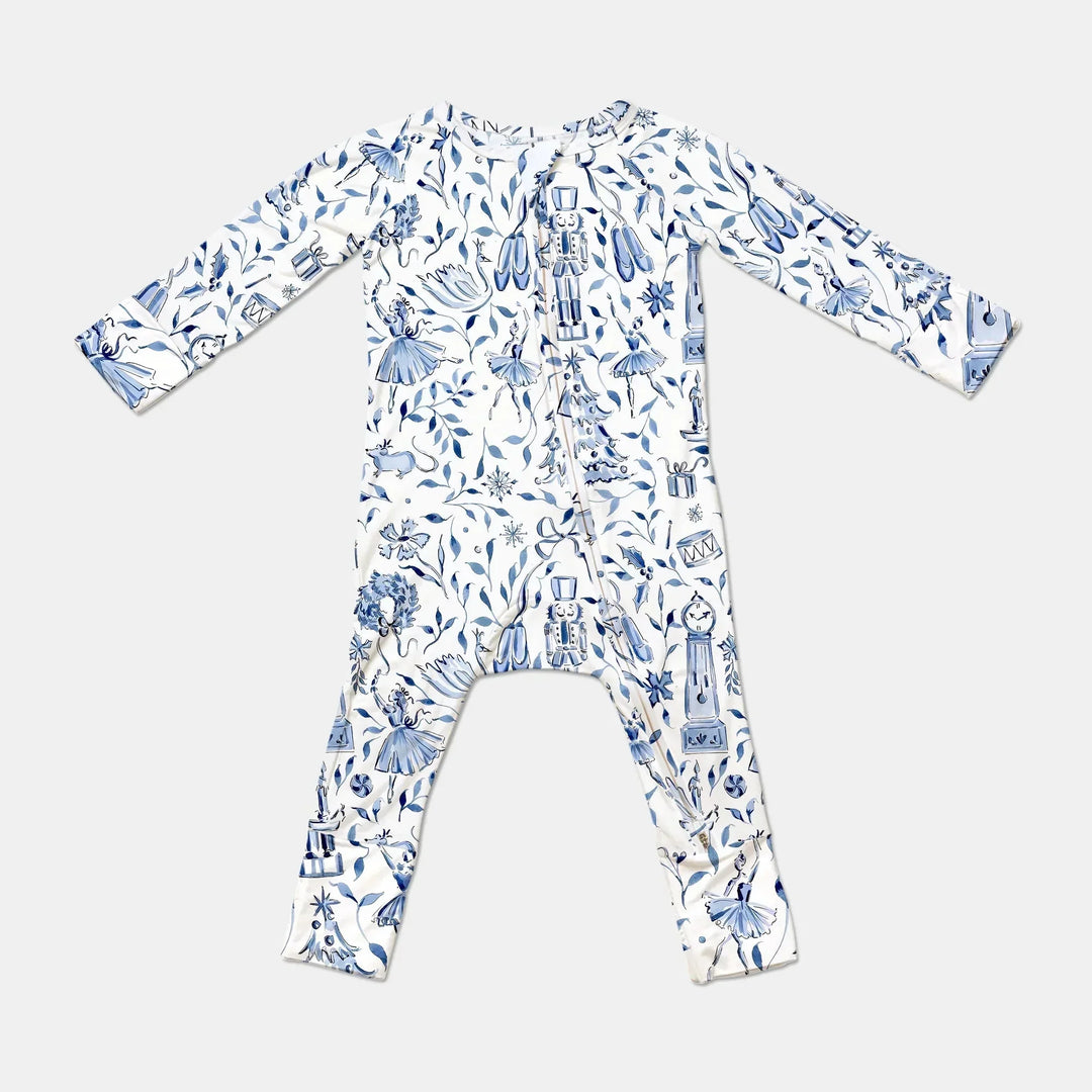 Christmas Nutcracker Toile Convertible Zippy , Christmas Nutcracker Toile Convertible Zippy - 0-3M / Blue
