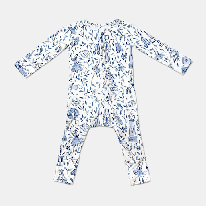 Christmas Nutcracker Toile Convertible Zippy , Christmas Nutcracker Toile Convertible Zippy - 0-3M / Blue