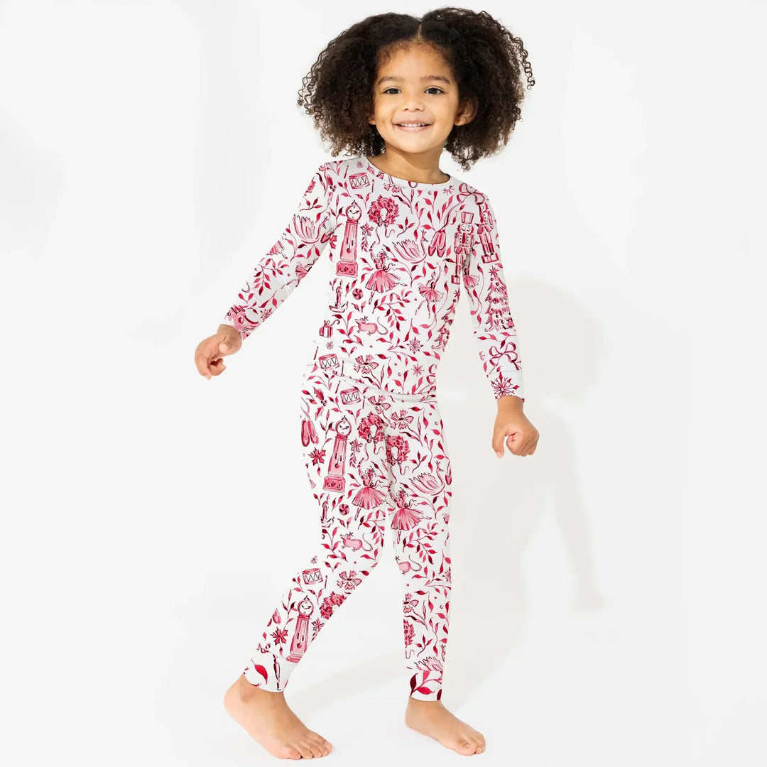 Christmas Nutcracker Toile Two Piece Long Sleeve Pajama Set , Christmas Nutcracker Toile Two Piece Long Sleeve Pajama Set - 12-18M / Blue