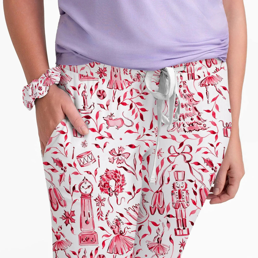 Christmas Nutcracker Toile Women Pajama Set , Christmas Nutcracker Toile Women Pajama Set - Only Shirt / S / Blue