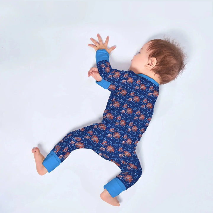 Christmas Silent Night Convertible Zippered Romper , Christmas Silent Night Convertible Zippered Romper - Newborn