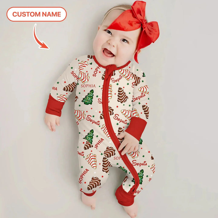 Christmas Tree Cake Custom Name Convertible Zippy , Christmas Tree Cake Custom Name Convertible Zippy - 0-3M