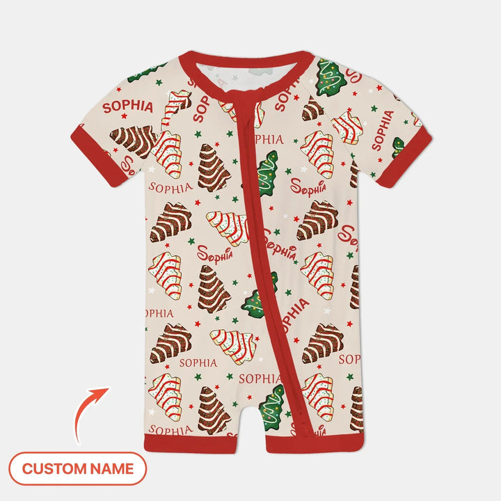 Christmas Tree Cake Custom Name Shorty Zippy , Christmas Tree Cake Custom Name Shorty Zippy - 0-3M