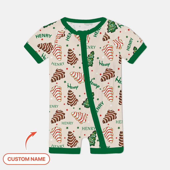 Christmas Tree Cake Custom Name Shorty Zippy , Christmas Tree Cake Custom Name Shorty Zippy - 0-3M