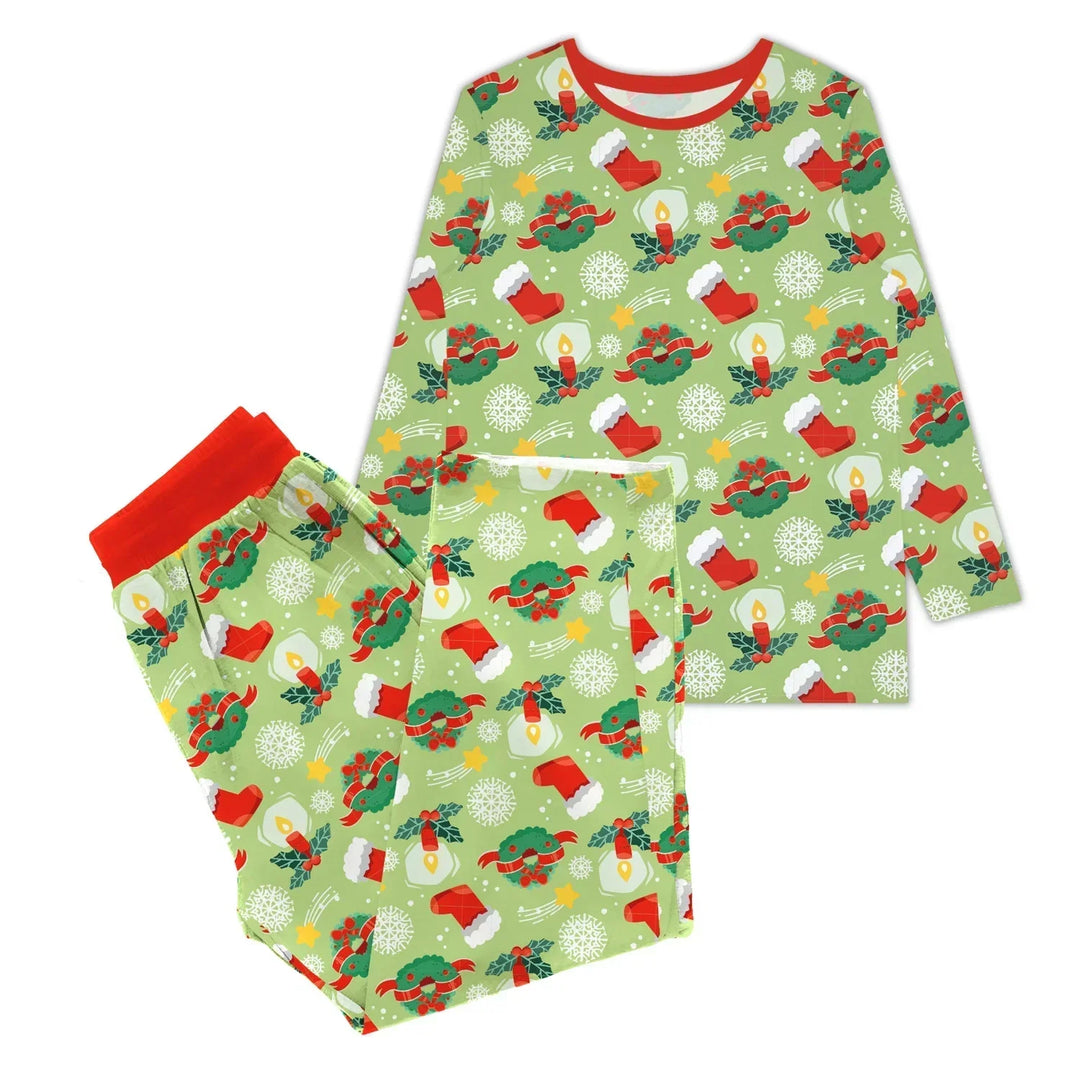 Christmas Sock With Candle Women Pajama Set , Christmas Sock With Candle Women Pajama Set - S