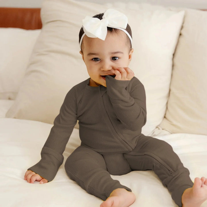 Cocoa Ribbed Convertible Zippy , Cocoa Ribbed Convertible Zippy - 0-3M