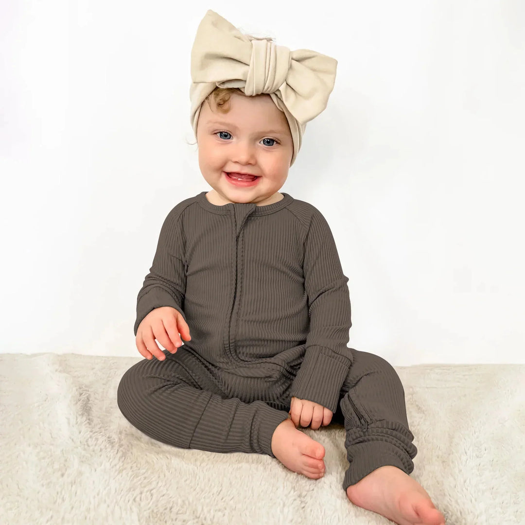Cocoa Ribbed Convertible Zippy , Cocoa Ribbed Convertible Zippy - 0-3M