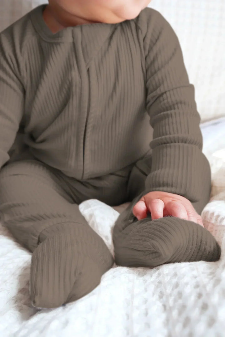 Cocoa Ribbed Convertible Zippy , Cocoa Ribbed Convertible Zippy - 0-3M