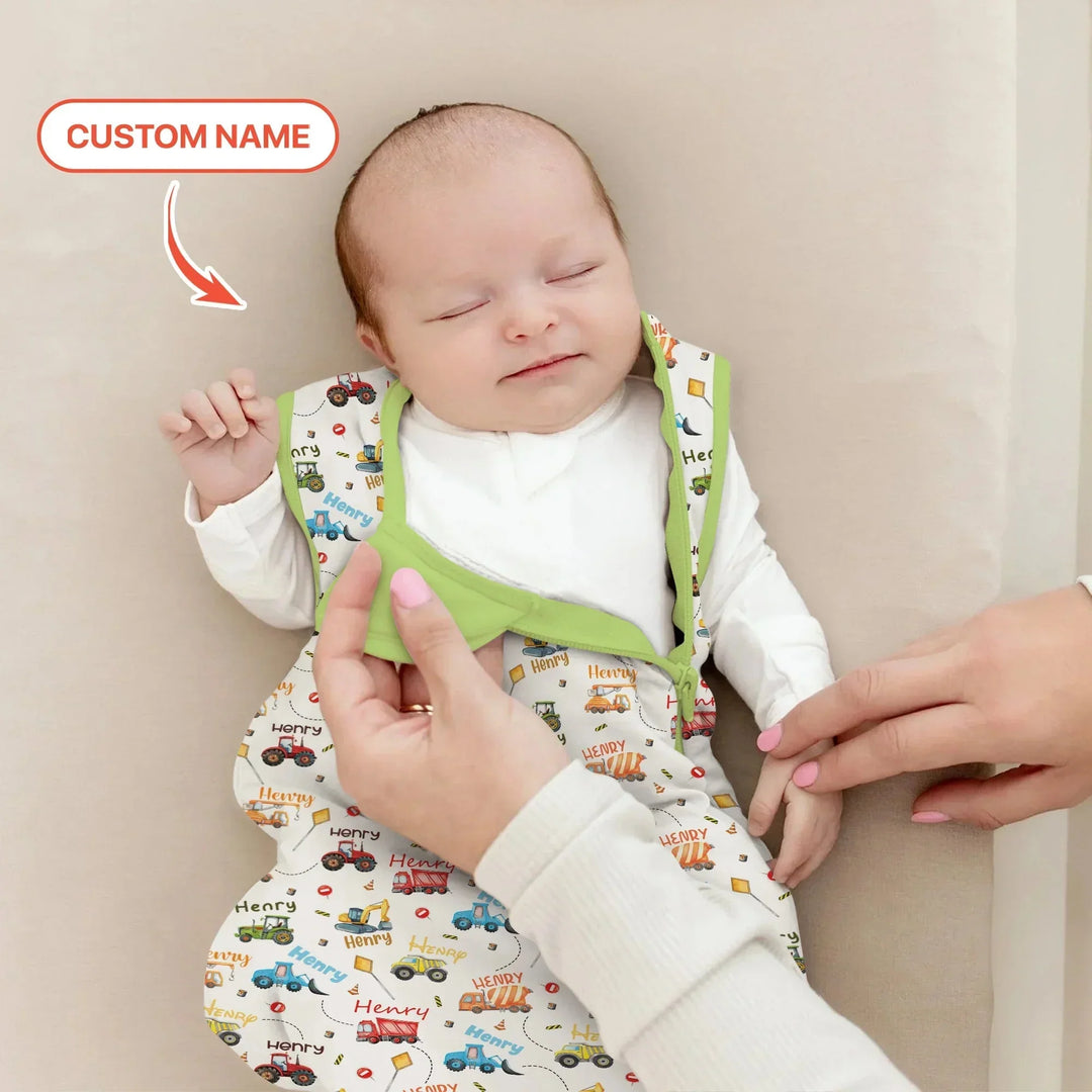 Construction Vehicles Custom Name Sleep Bag , Construction Vehicles Custom Name Sleep Bag - XS / 0.5 TOG