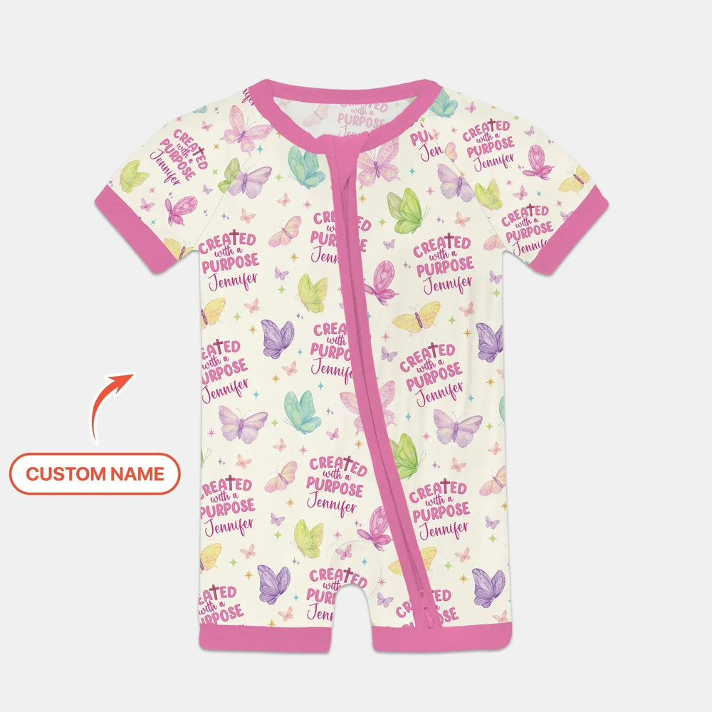 Created With A Purpose Custom Name Shorty Zippy , Created With A Purpose Custom Name Shorty Zippy - 0-3M