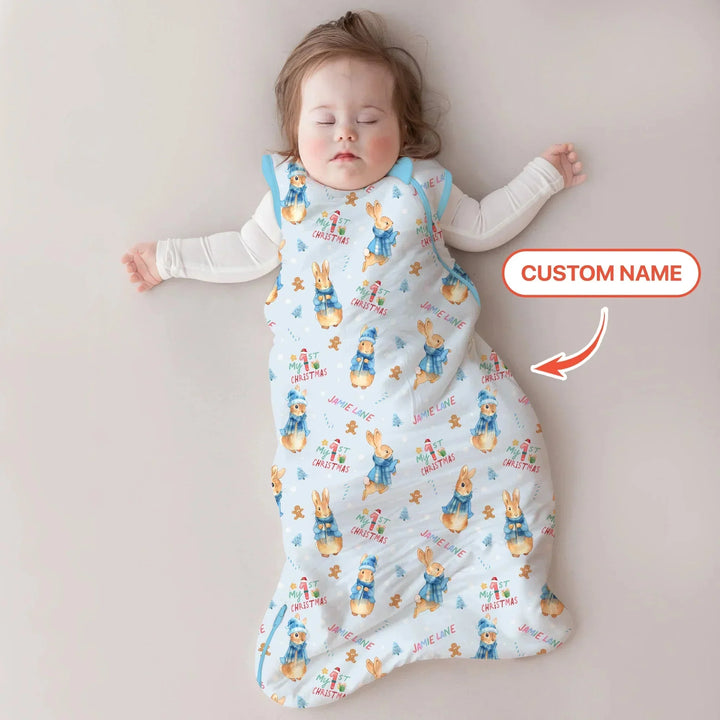Custom 1st Christmas Rabbit Sleep Bag , Custom 1st Christmas Rabbit Sleep Bag - XS / 0.5 TOG