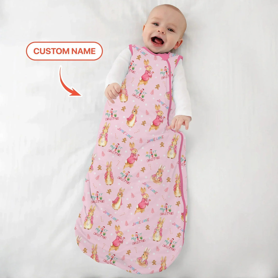 Custom 1st Christmas Rabbit Sleep Bag , Custom 1st Christmas Rabbit Sleep Bag - XS / 0.5 TOG