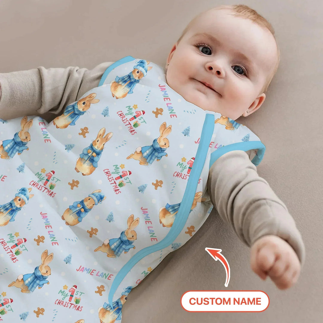 Custom 1st Christmas Rabbit Sleep Bag , Custom 1st Christmas Rabbit Sleep Bag - XS / 0.5 TOG