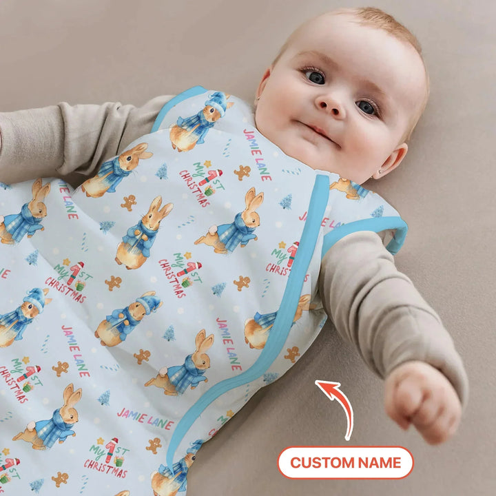 Custom 1st Christmas Rabbit Sleep Bag , Custom 1st Christmas Rabbit Sleep Bag - XS / 0.5 TOG