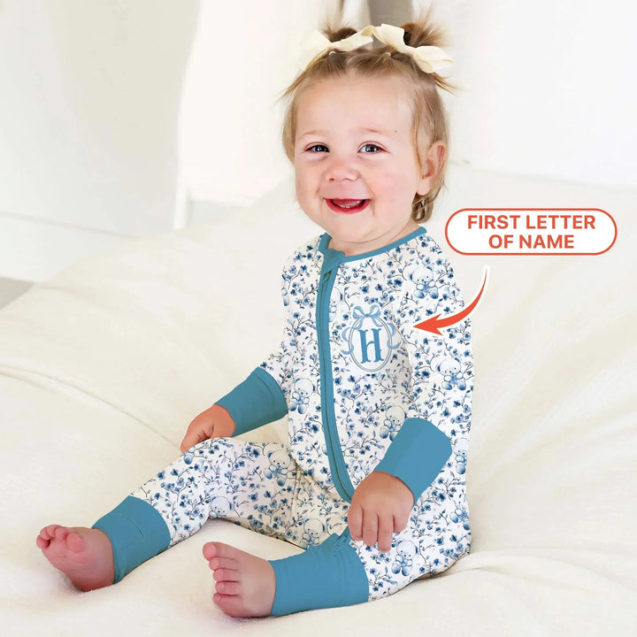 Custom Blue Chinoiserie Teddy Convertible Zippy , Custom Blue Chinoiserie Teddy Convertible Zippy - 0-3M