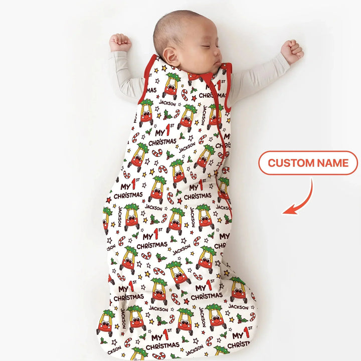 Custom Name Baby Car My 1st Christmas Sleep Bag For Baby , Custom Name Baby Car My 1st Christmas Sleep Bag For Baby - XS / 0.5 TOG