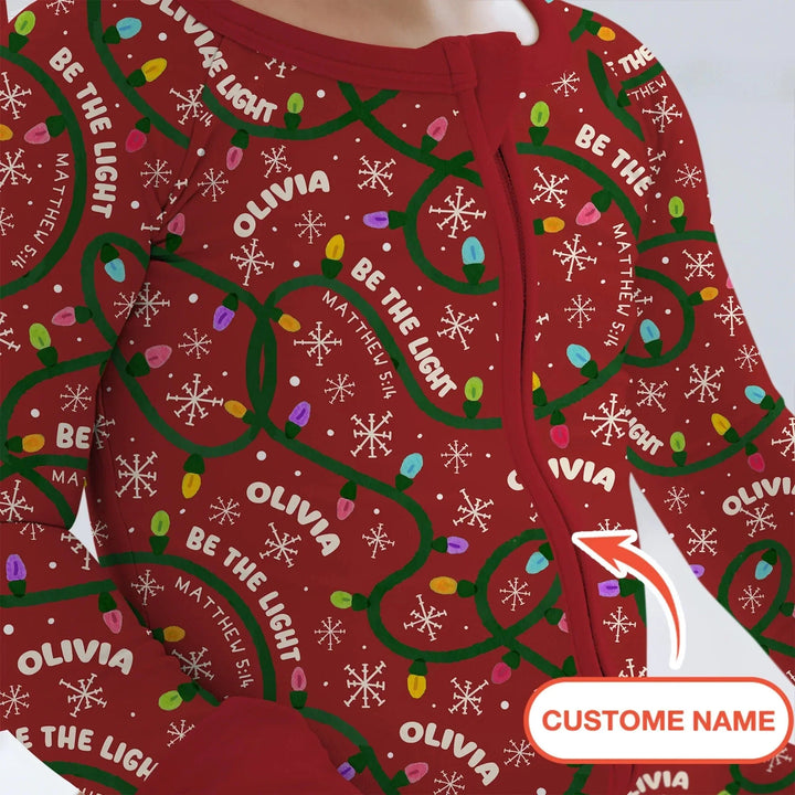 Custom Name Be The Light Christmas Convertible Zippy , Custom Name Be The Light Christmas Convertible Zippy - 0-3M