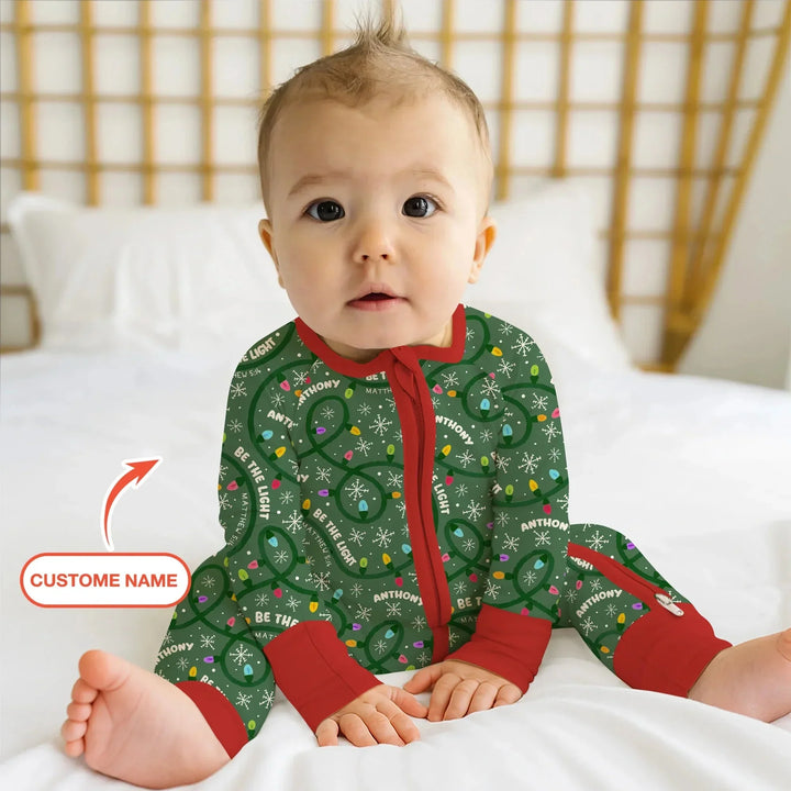 Custom Name Be The Light Christmas Convertible Zippy , Custom Name Be The Light Christmas Convertible Zippy - 0-3M