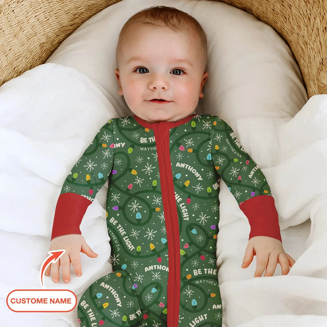 Custom Name Be The Light Christmas Convertible Zippy , Custom Name Be The Light Christmas Convertible Zippy - 0-3M