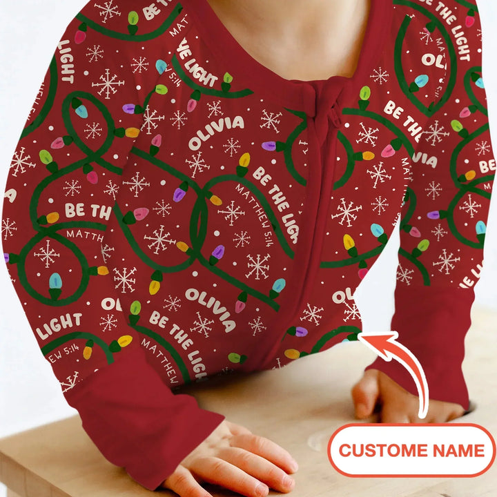Custom Name Be The Light Christmas Convertible Zippy , Custom Name Be The Light Christmas Convertible Zippy - 0-3M