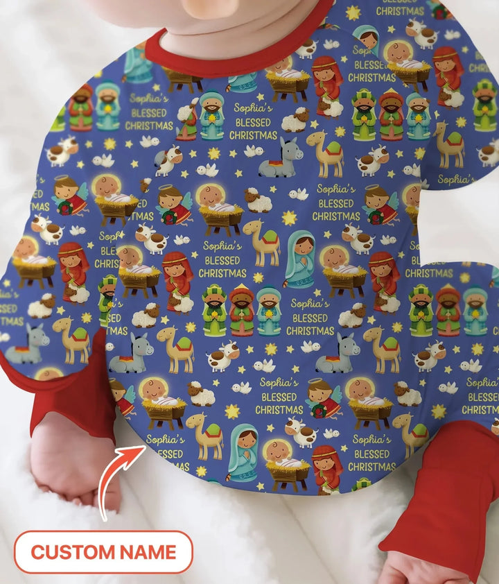 Custom Name Blessed Christmas Night Convertible Zippy , Custom Name Blessed Christmas Night Convertible Zippy - 0-3M