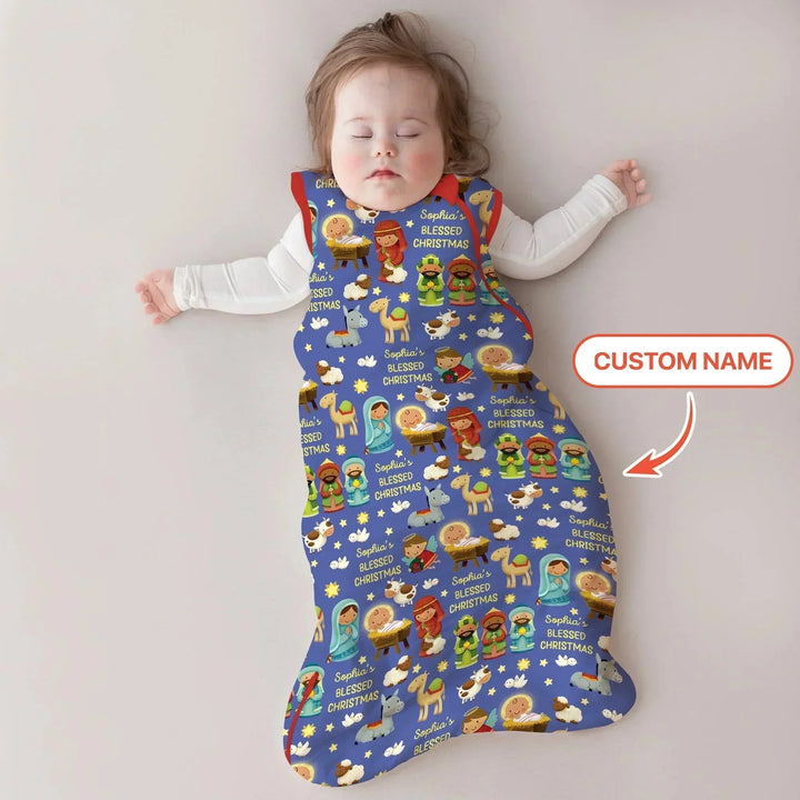 Custom Name Blessed Christmas Night Sleep Bag For Baby , Custom Name Blessed Christmas Night Sleep Bag For Baby - XS / 0.5 TOG