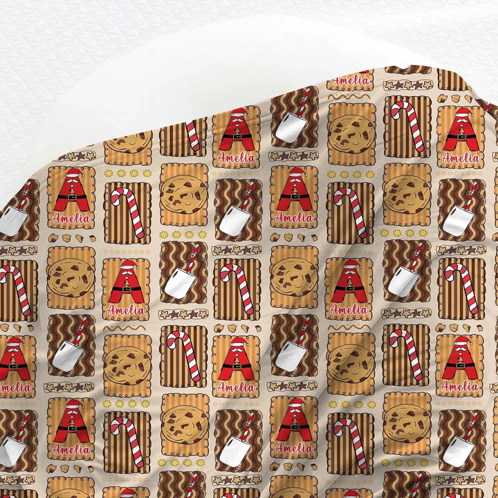 Custom Name Cookies and Milk Wonderland Swaddle Blanket , Custom Name Cookies and Milk Wonderland Swaddle Blanket - Default Title