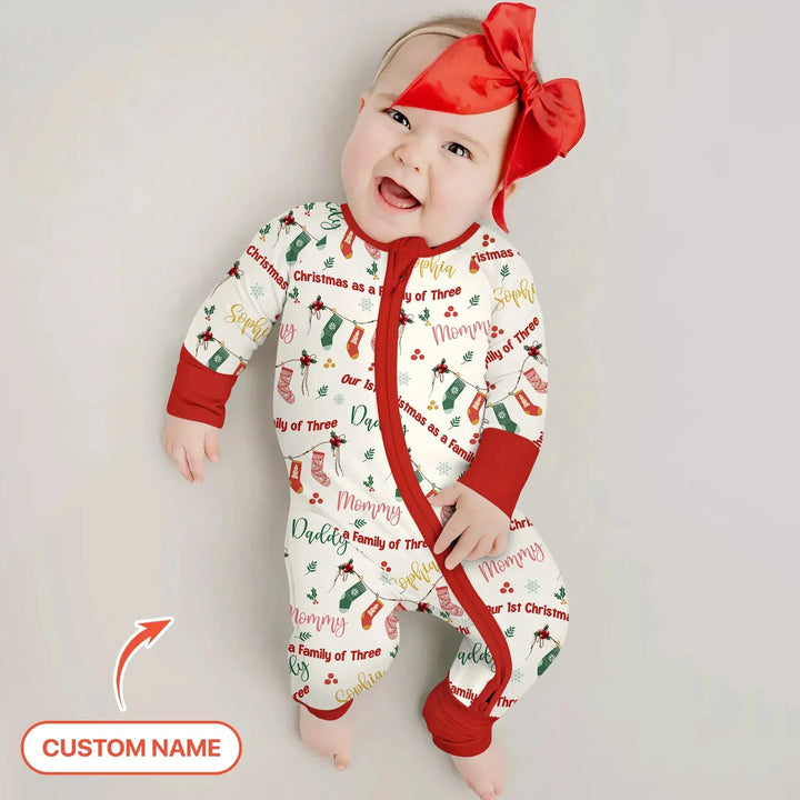 Custom Name Family Christmas Stockings Convertible Zippy , Custom Name Family Christmas Stockings Convertible Zippy - 0-3M