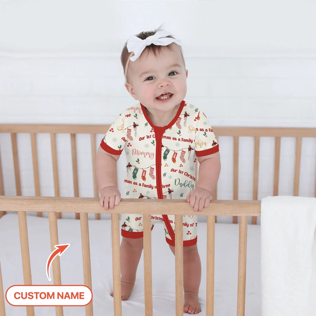 Custom Name Family Christmas Stockings Shorty Zippy , Custom Name Family Christmas Stockings Shorty Zippy - 0-3M