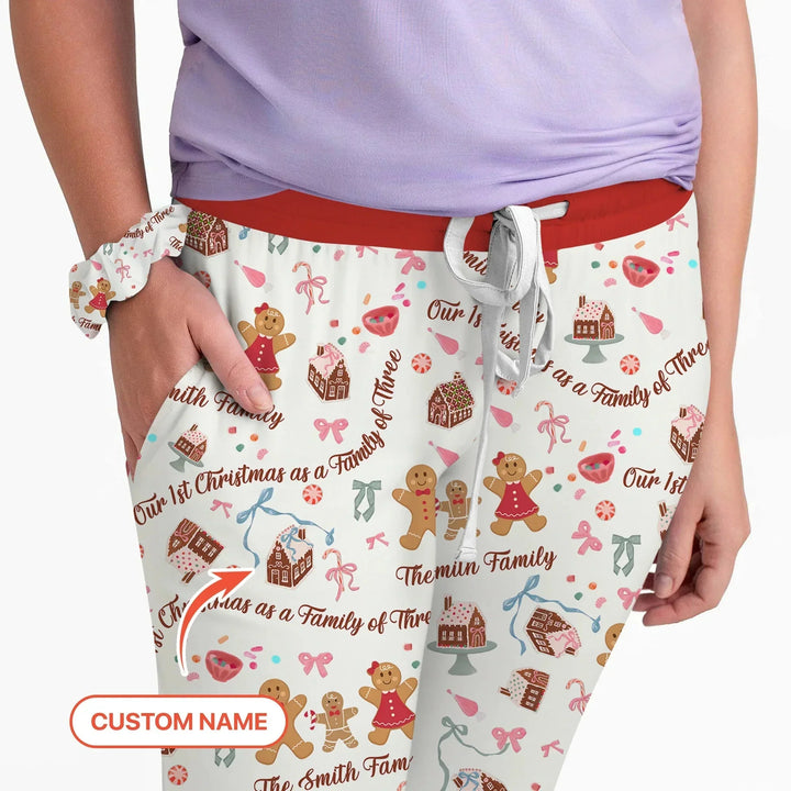 Custom Name Family Gingerbread Women Pajama Set , Custom Name Family Gingerbread Women Pajama Set - Only Shirt / S