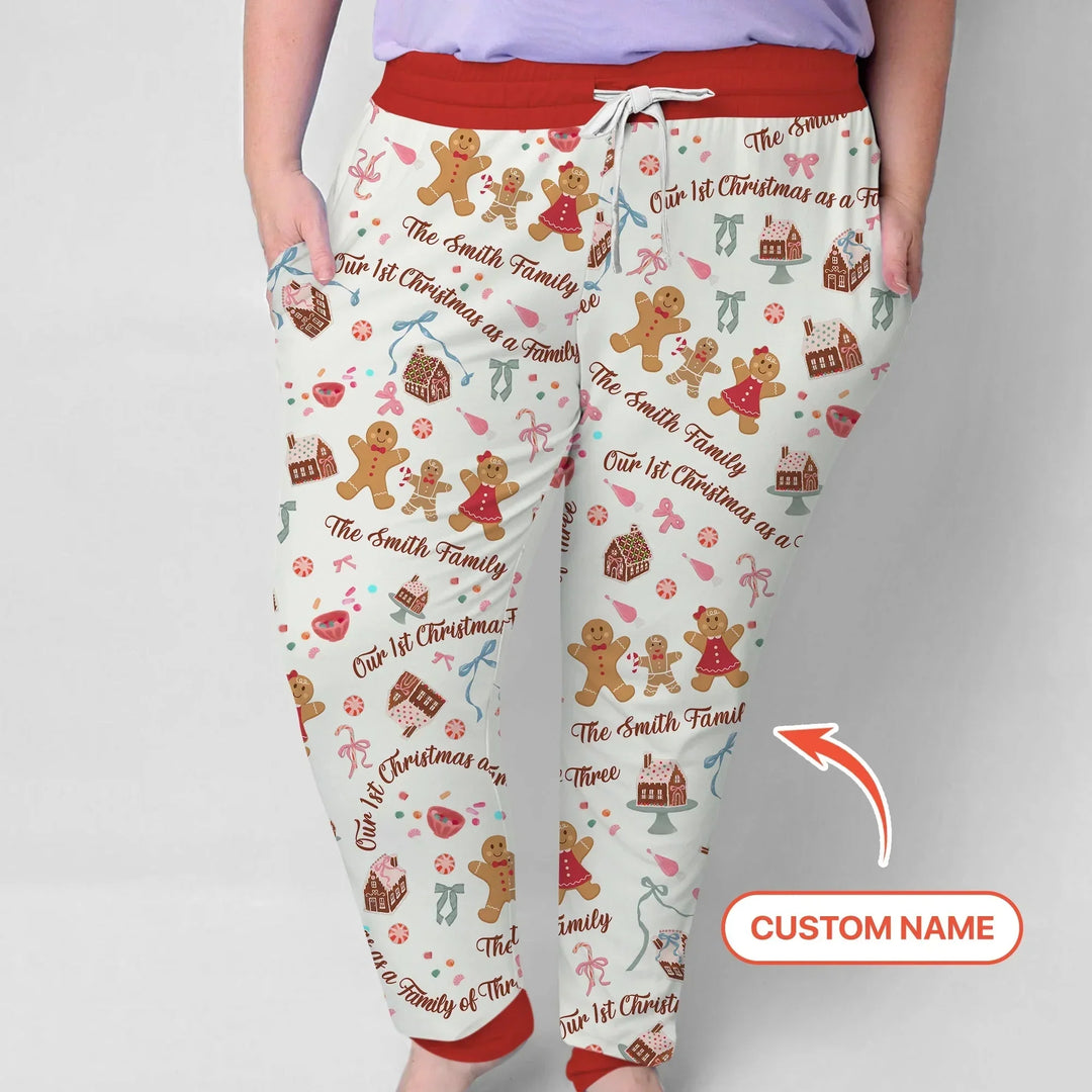 Custom Name Family Gingerbread Women Pajama Set , Custom Name Family Gingerbread Women Pajama Set - Only Shirt / S