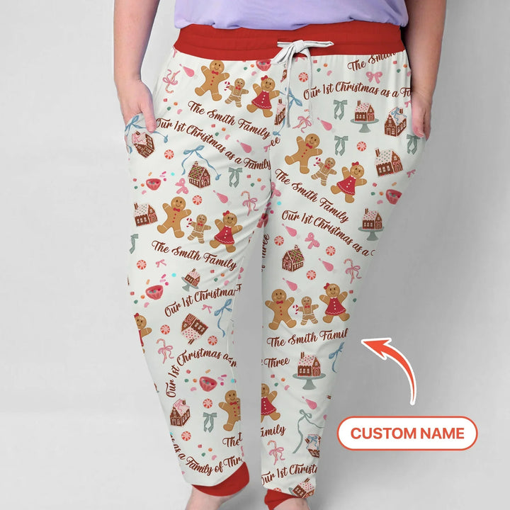 Custom Name Family Gingerbread Women Pajama Set , Custom Name Family Gingerbread Women Pajama Set - Only Shirt / S