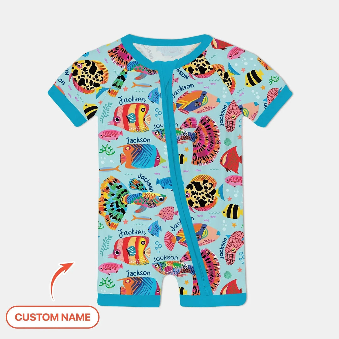 Custom Name Fish Dream Shorty Zippy , Custom Name Fish Dream Shorty Zippy - 0-3M