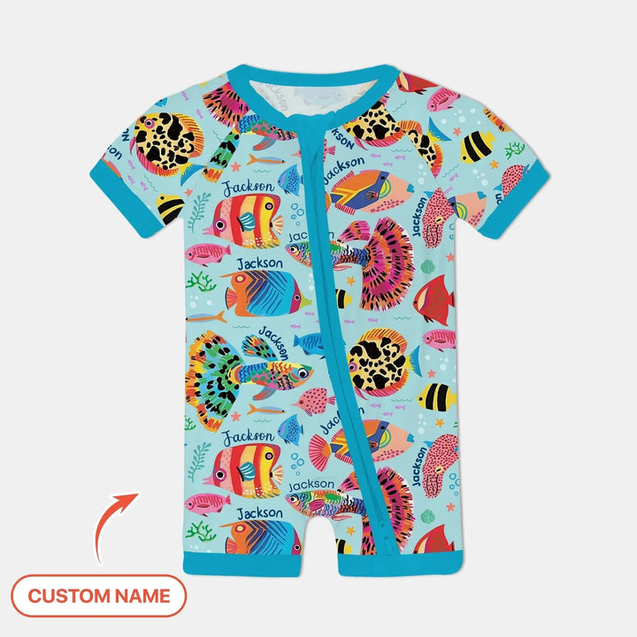 Custom Name Fish Dream Shorty Zippy , Custom Name Fish Dream Shorty Zippy - 0-3M